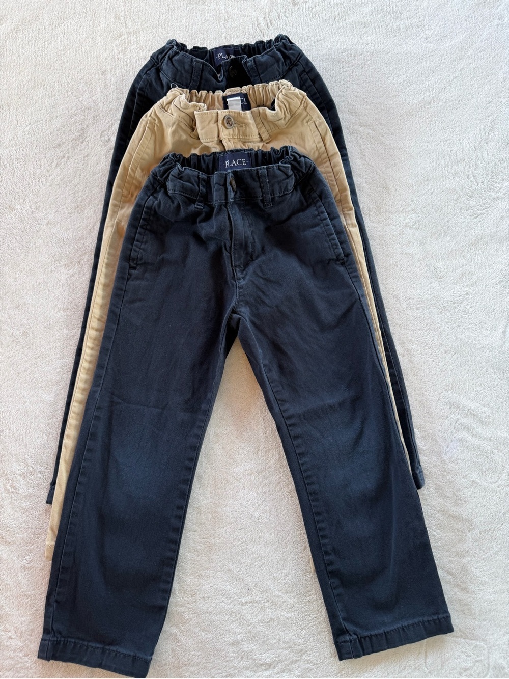 Bundle-Uniform 3Pants-The Children's Place-Boys Pull-On-Navy & Khaki Size 5